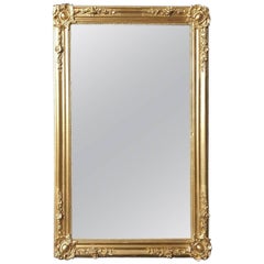 Antique Napoleon III Style Big Gilt Mirror, France, 19th Century