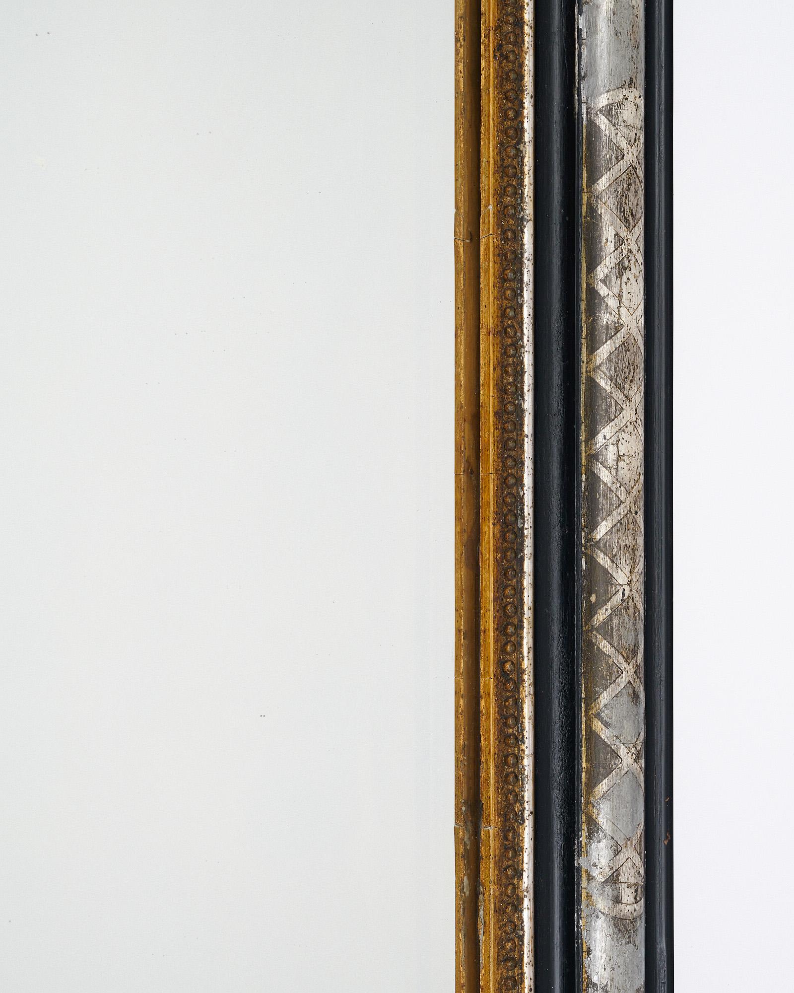 Specchio nero e argento in stile Napoleone III In condizioni buone in vendita a Austin, TX