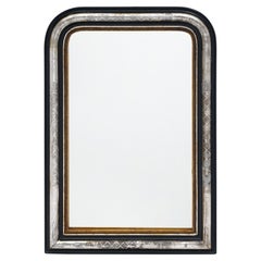 Napoleon III Style Black and Silver Mirror