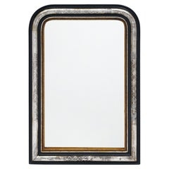 Napoleon III Style Black and Silver Mirror