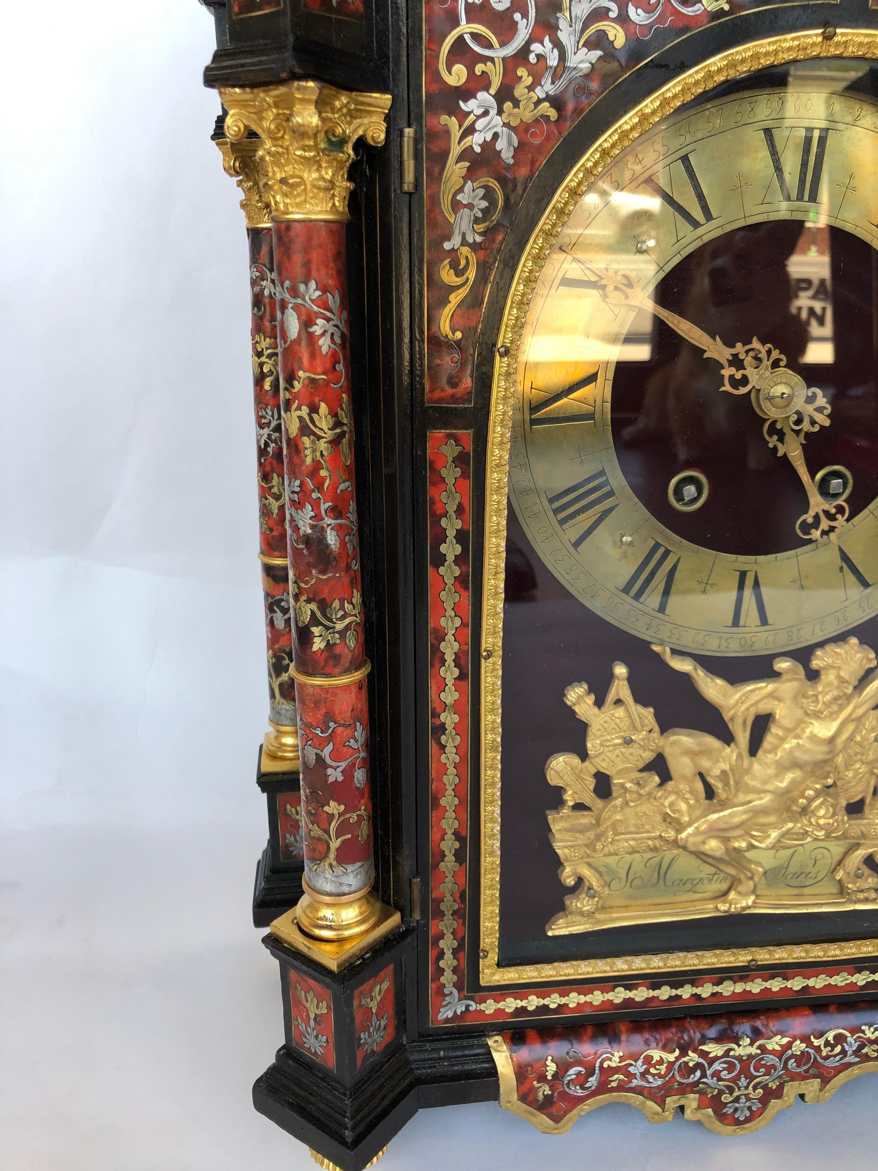19th Century Napoleon III Style Boulle Marquetry Clock