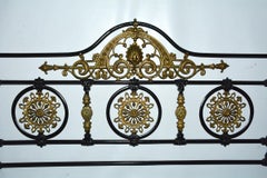 Napoleon III Style Brass and Iron Decorated King Headboard