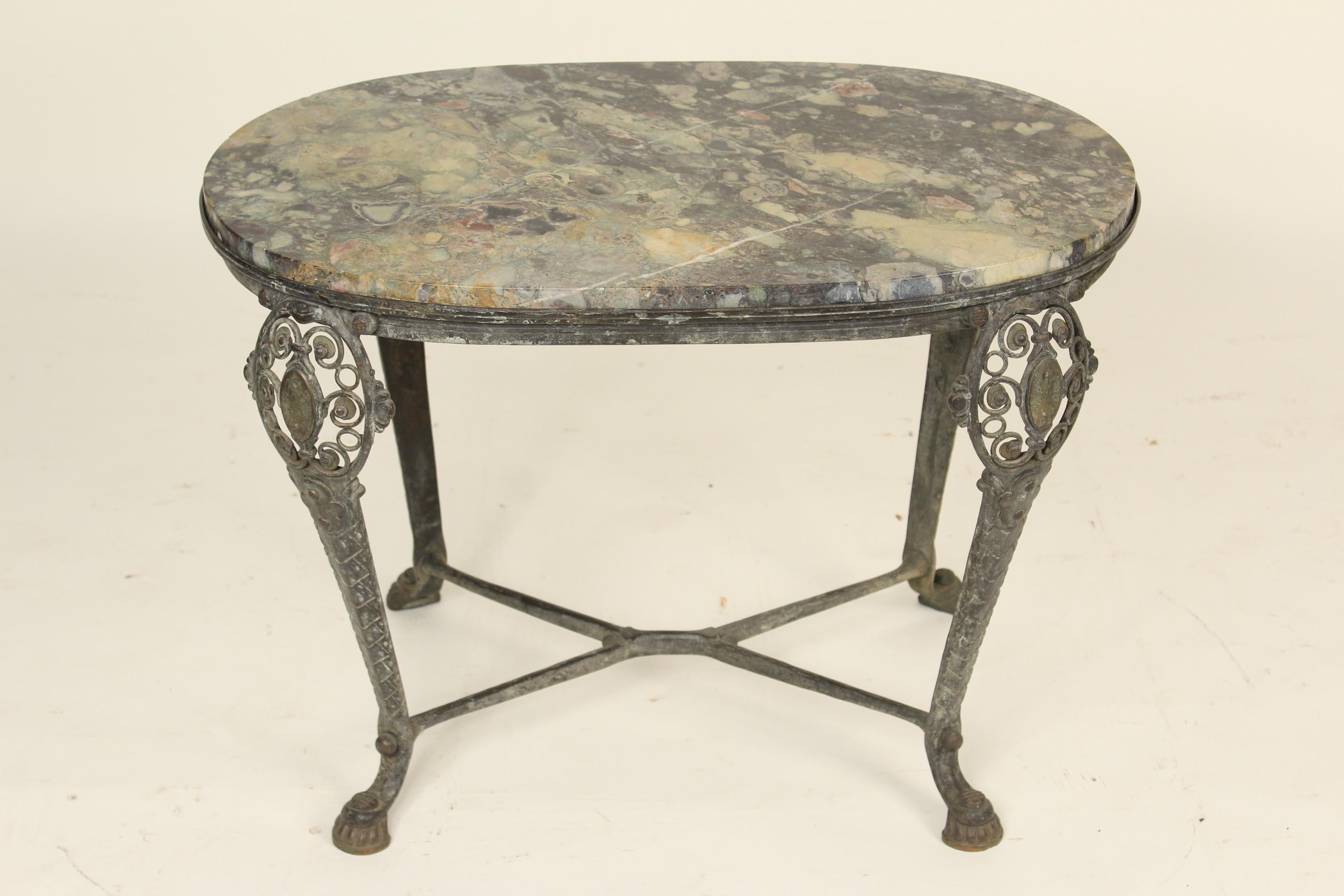 Mid-20th Century Napoleon III Style Bronze and Marble Side Table