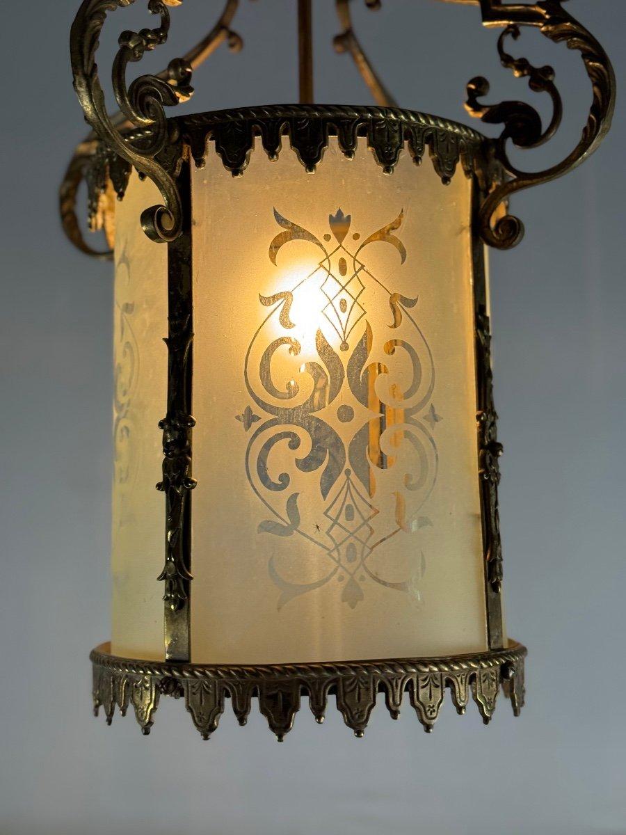 Napoleon III Style Bronze Lantern Circa 1900 In Excellent Condition For Sale In Honnelles, WHT