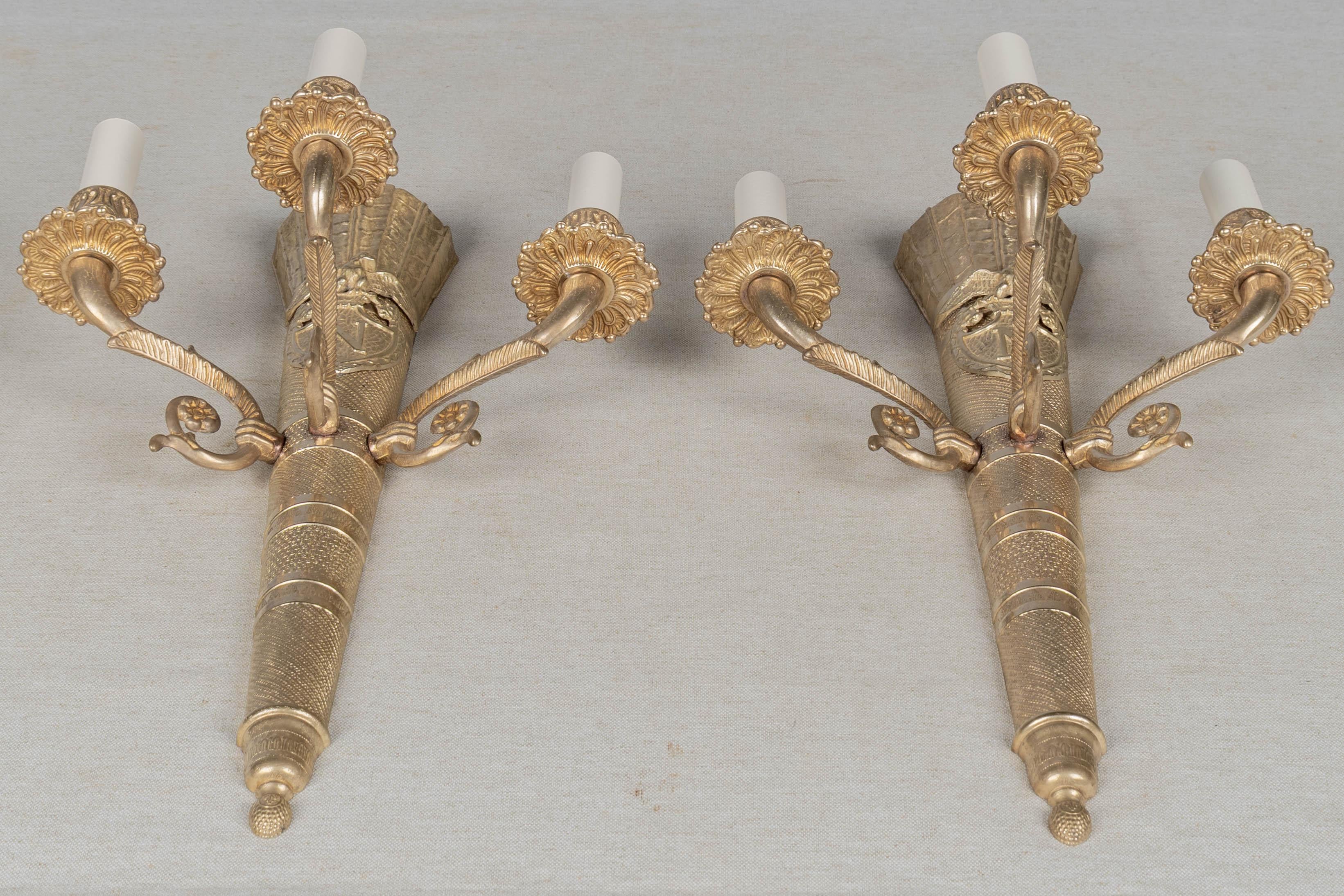 Calco Coppia di sconsigliere in bronzo in stile Napoleone III in vendita