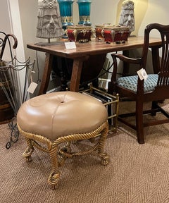 Napoleon III Style Carved Giltwood Rope-Twist Stool; Manner of A.M.E. Fournier