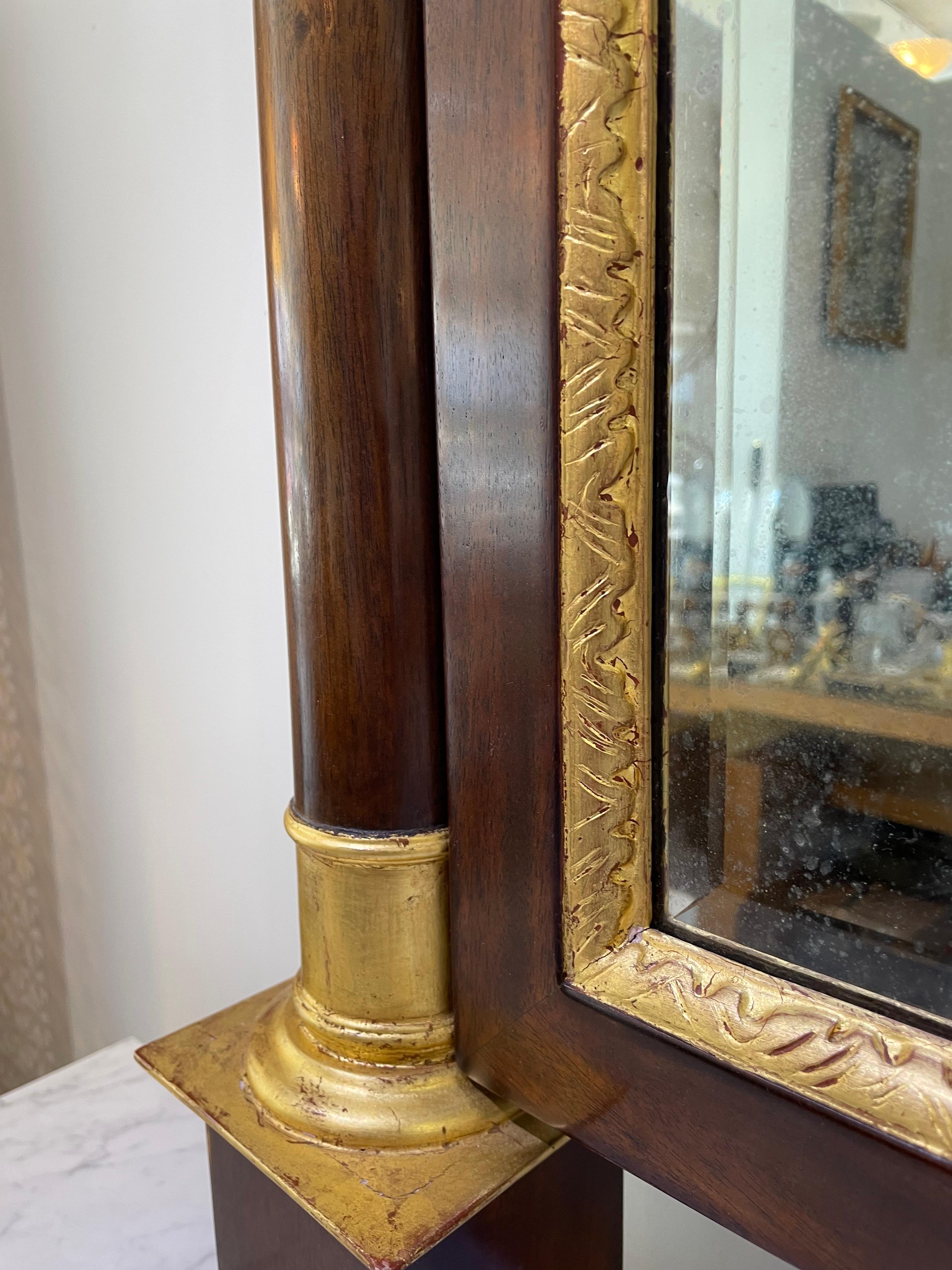 Marbre de Carrare Console et miroir de style Napoléon III en vente