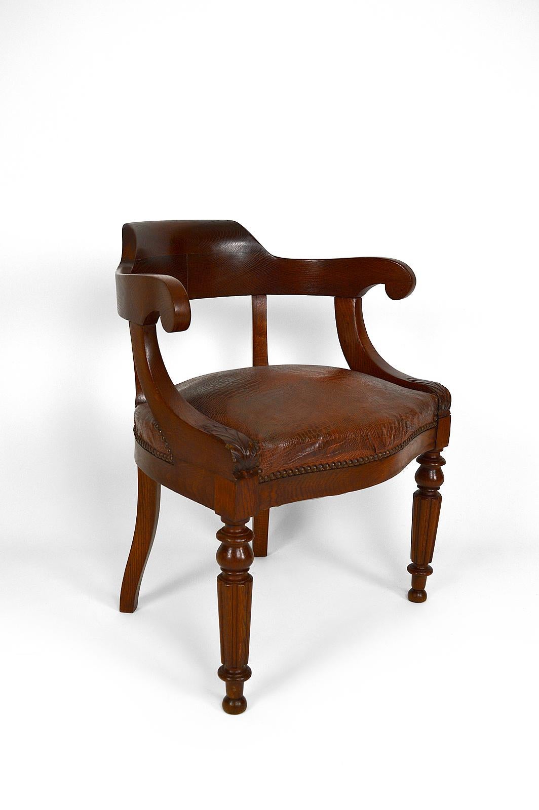 French Napoleon III Style Desk Armchair, France, circa 1880 For Sale