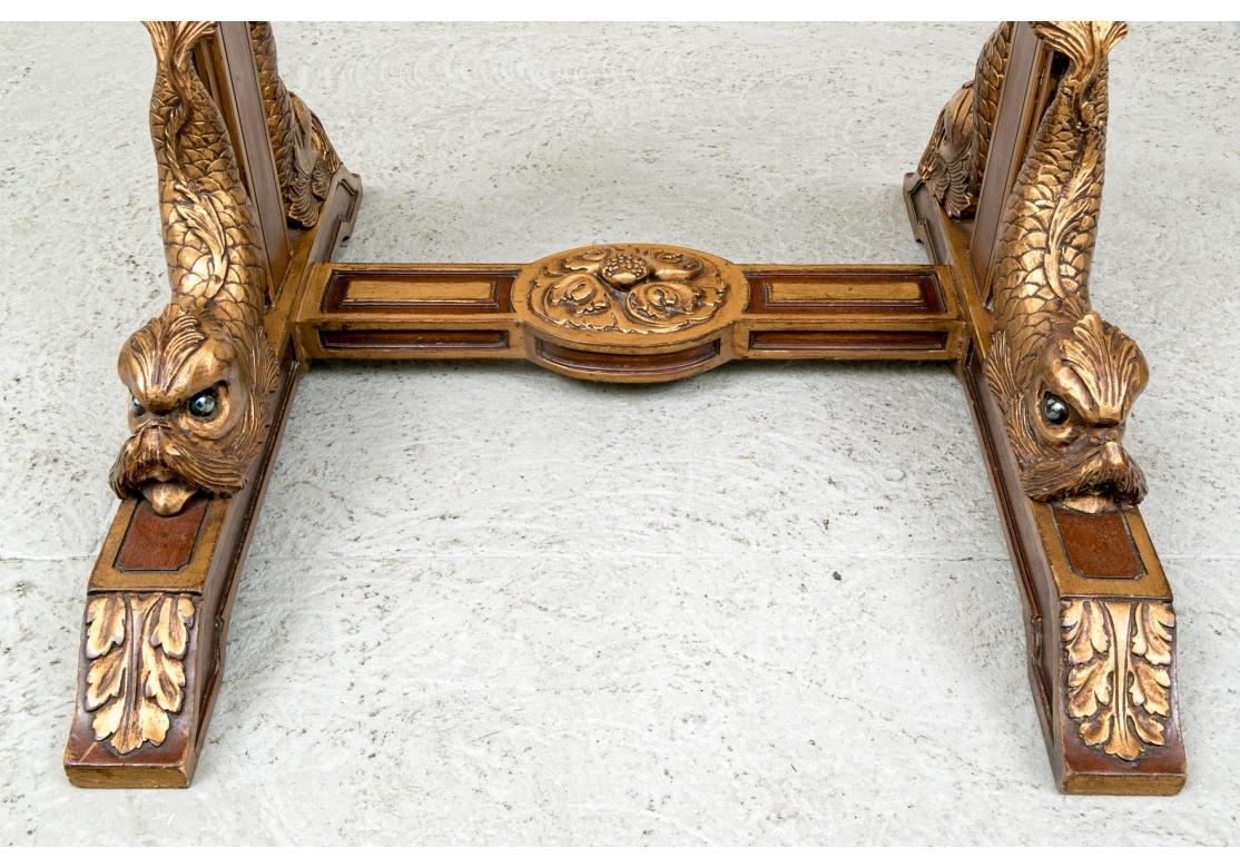 Caballete Estilo Napoleón III Con Delfines De Ojos De Cristal Vidrio en venta