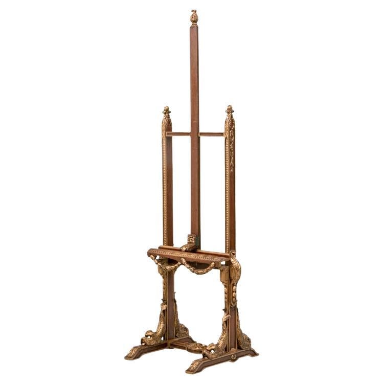 Cavalletto in stile Napoleone III con delfini dagli occhi di vetro