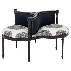 Napoleon III Style Ebonized "Indiscret" Armchair