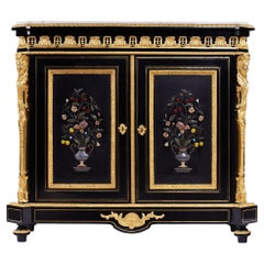 Antique Napoleon III Style Ebony Ormolu Cabinet.
