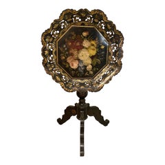 Napoleon III Stil Französisch Segel Tisch In Papier Machè und Massivholz