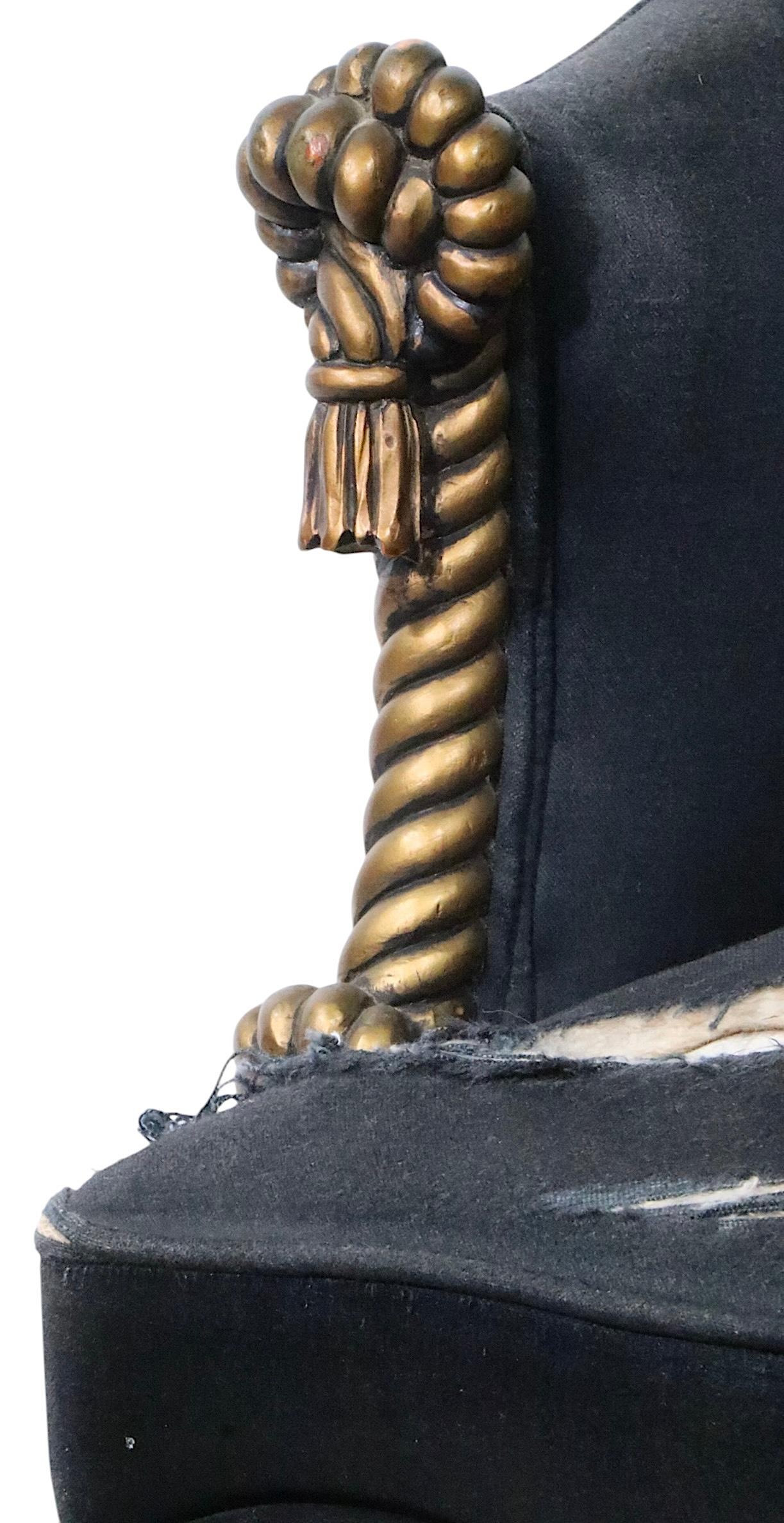 Sedie da vasca con cornice a corda dorata in stile Napoleone III 3 disponibili in vendita 9