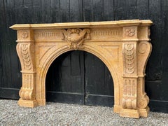 Napoleon III Style Lamartine Yellow Marble Fireplace Circa 1880