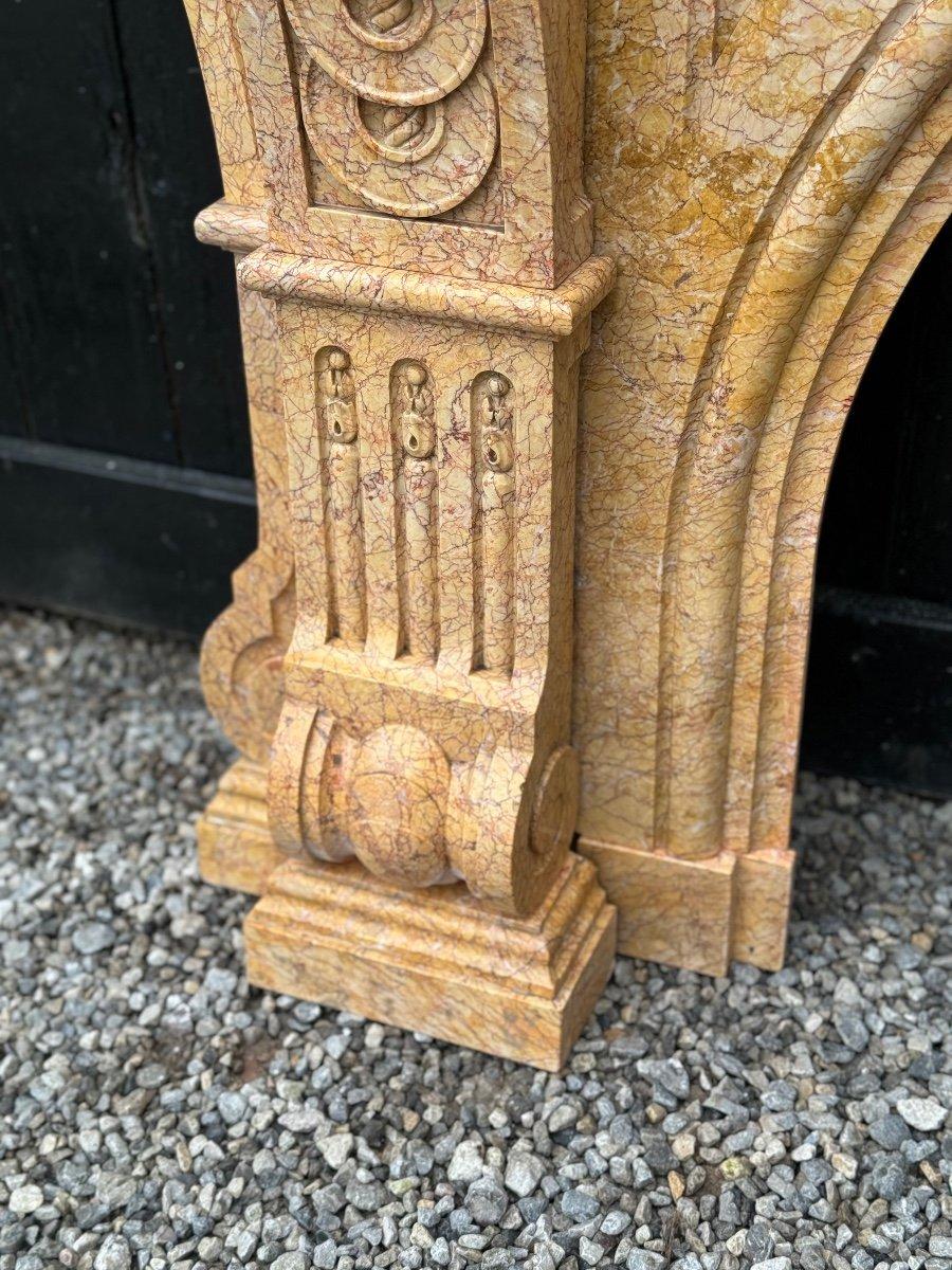 Napoleon III Style Lamartine Yellow Marble Fireplace Circa 1880 For Sale 1