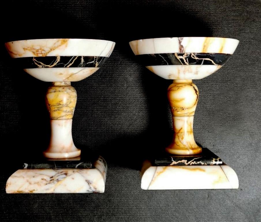 Napoleon III  Pair of French Cassolettes with Siena Yellow and Portoro Marbles 7