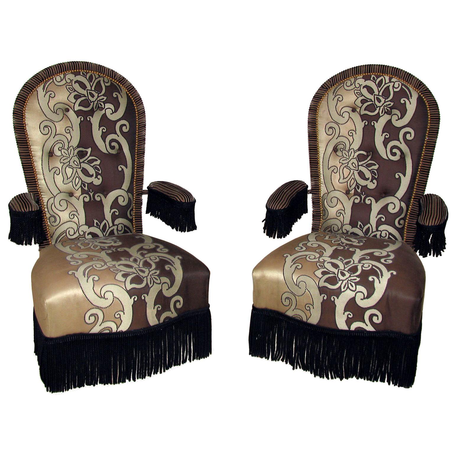 Napoleon III Style Pair of Luxurious Armchairs Designed by Jacques Garcia