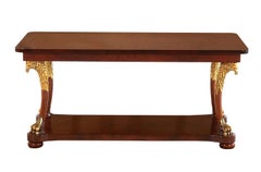 Napoleon III Style Parcel-Gilt Burl Coffee Table Eagle's Head, 20th Century