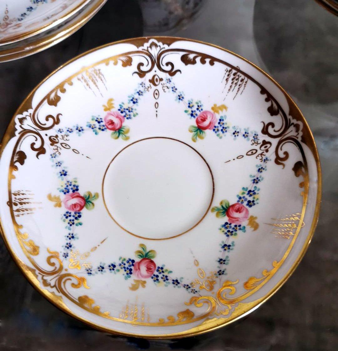 Porcelaine Service à café/thé en porcelaine de Paris de style Napoléon III pour 12 personnes-28 pièces en vente