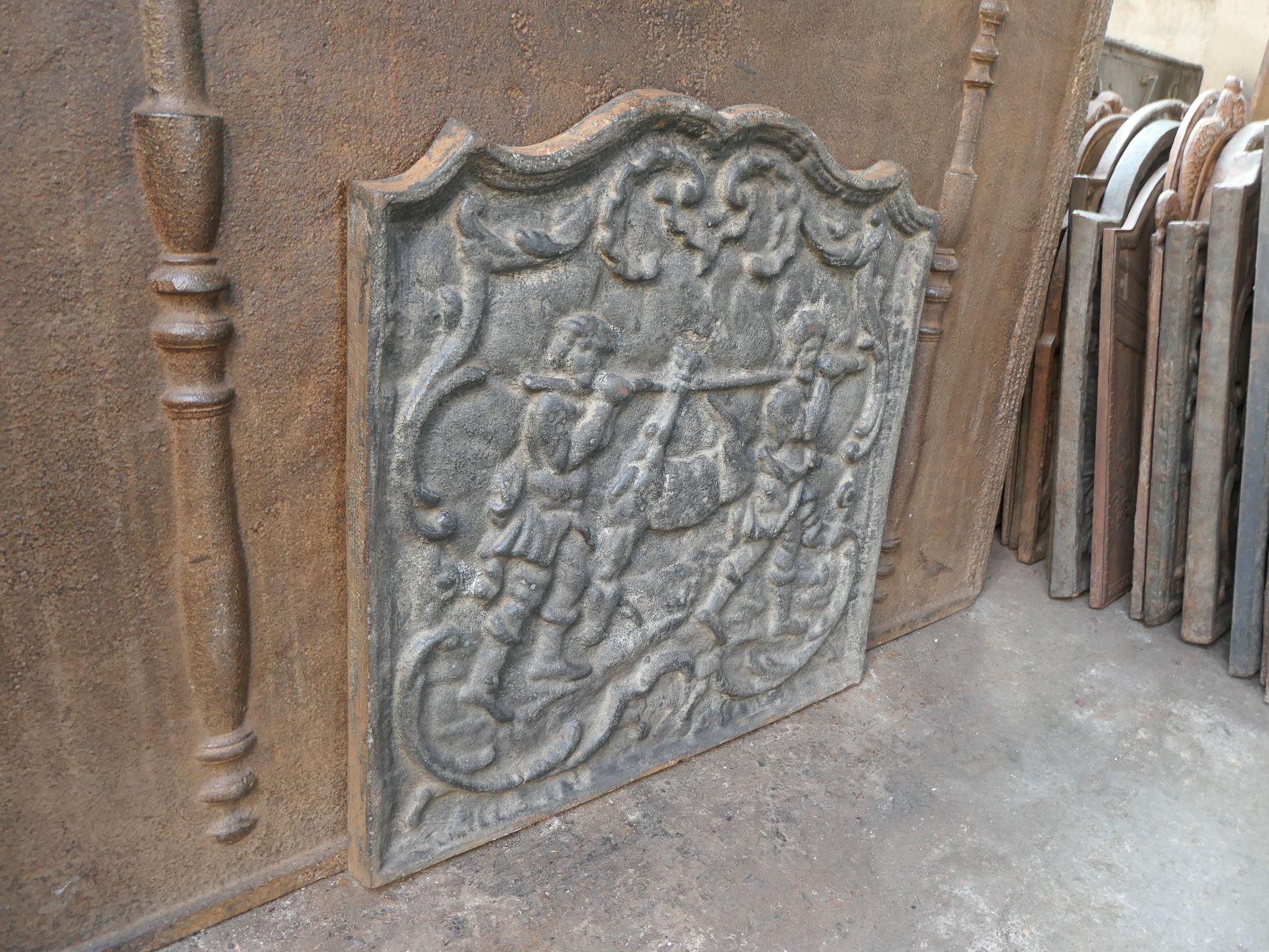Napoleon III Style 'Return from the Hunt' Fireback / Backsplash, 20th Century For Sale 3