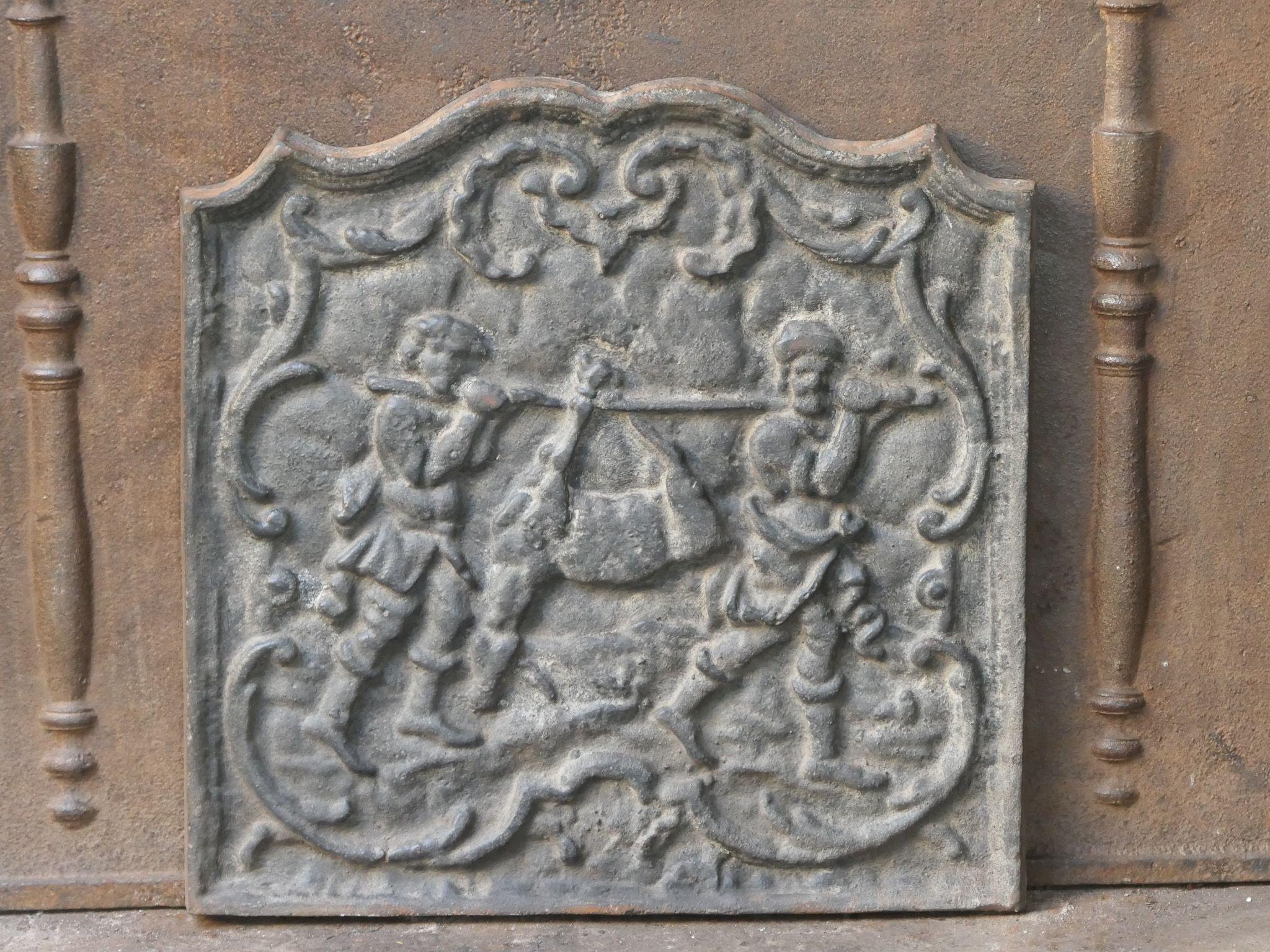 Victorian Napoleon III Style 'Return from the Hunt' Fireback / Backsplash, 20th Century For Sale
