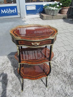 Napoleon III Style Side Table or Etagere Made of Walnut and Palisander