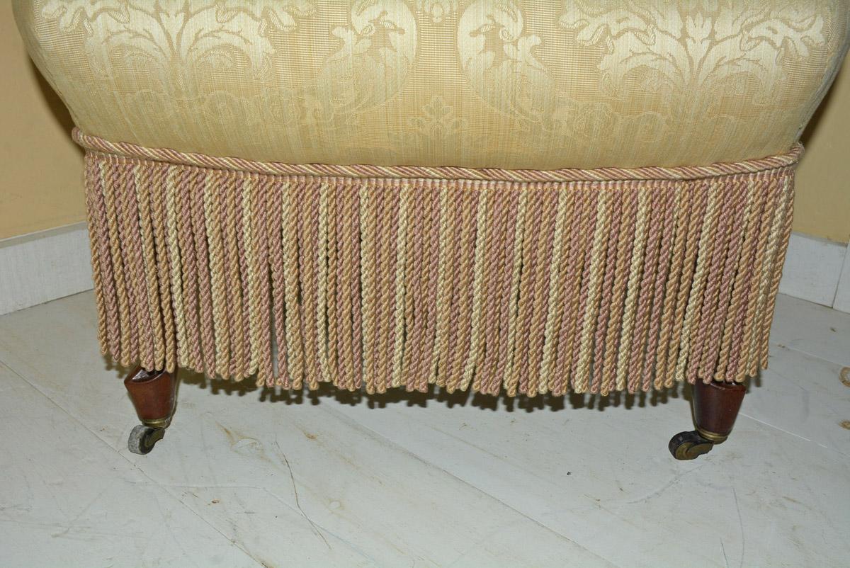Fabric Napoleon III Style Slipper Chair For Sale