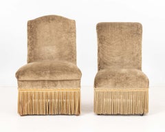 Napoleon III Style Slipper Chairs, Associated Pair