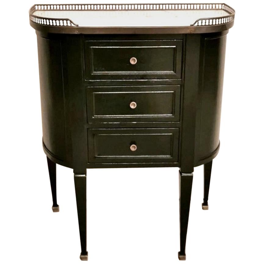 Napoleon III Style Small French Chest of Drawers in Oak and Marble Top