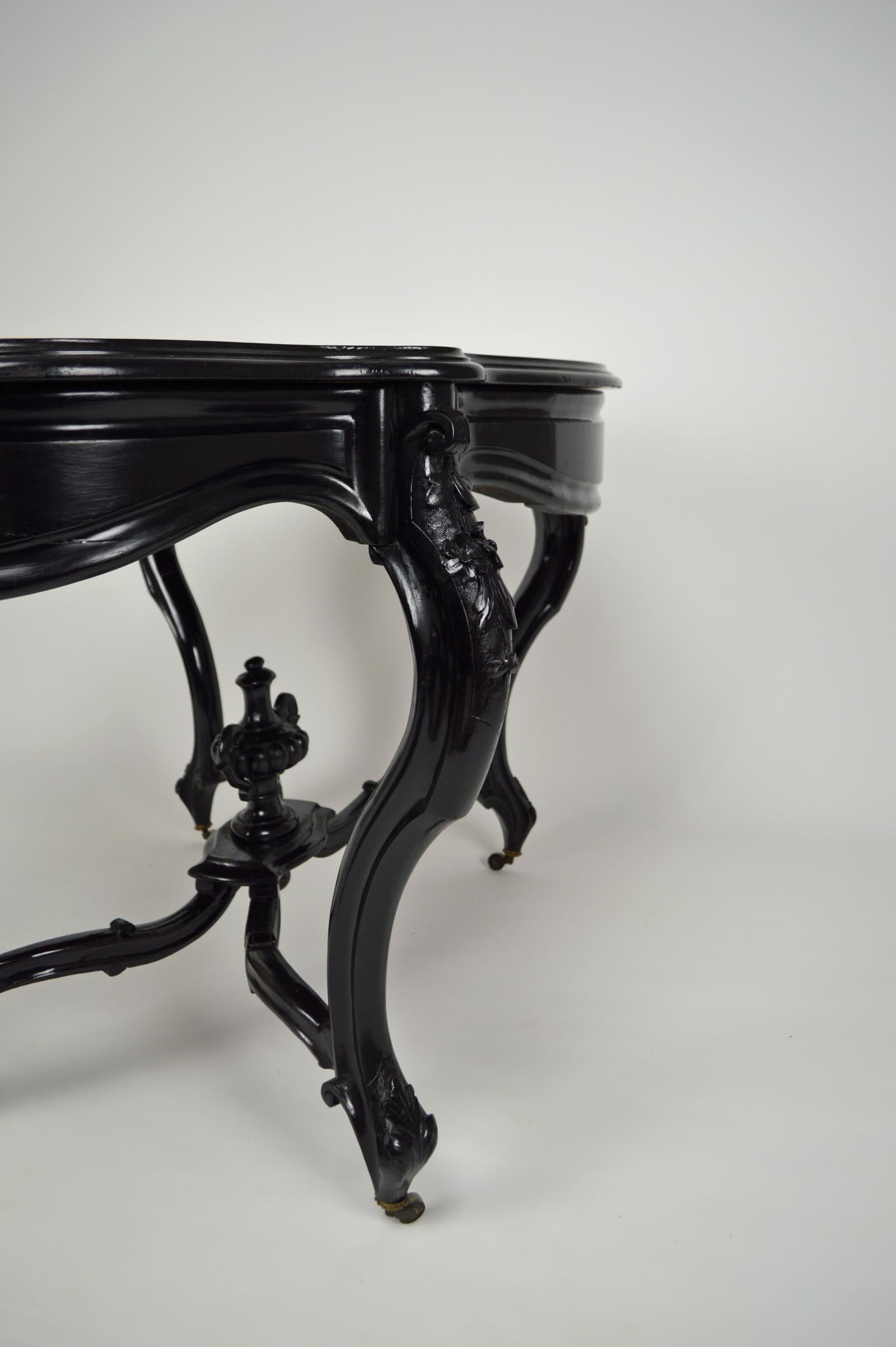 Napoleon III Style Table and Chairs in Blackened Wood, France, circa 1870 11