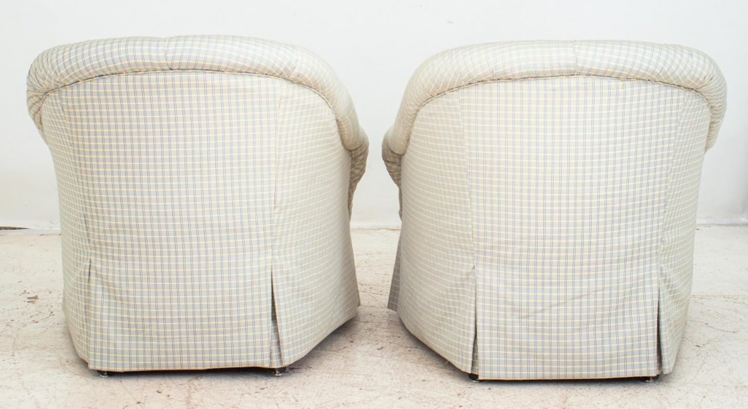 Napoleon III Style Upholstered Armchairs, Pair 2