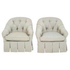 Napoleon III Style Upholstered Armchairs, Pair