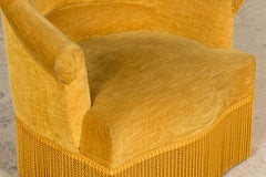 Napoleon III Style Velvet Crapaud Armchair, Provence, 1940