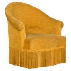 Napoleon III Style Velvet Crapaud Armchair, Provence, 1940