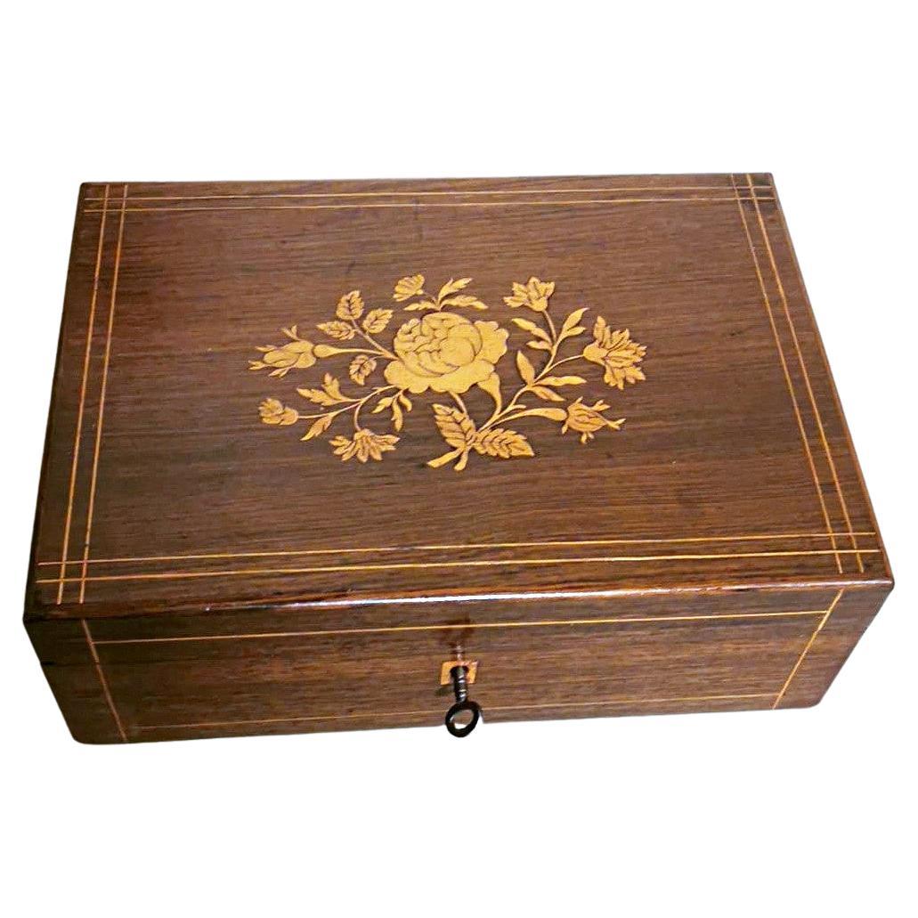 Napoleon III Style  French Walnut Table Box For Sale