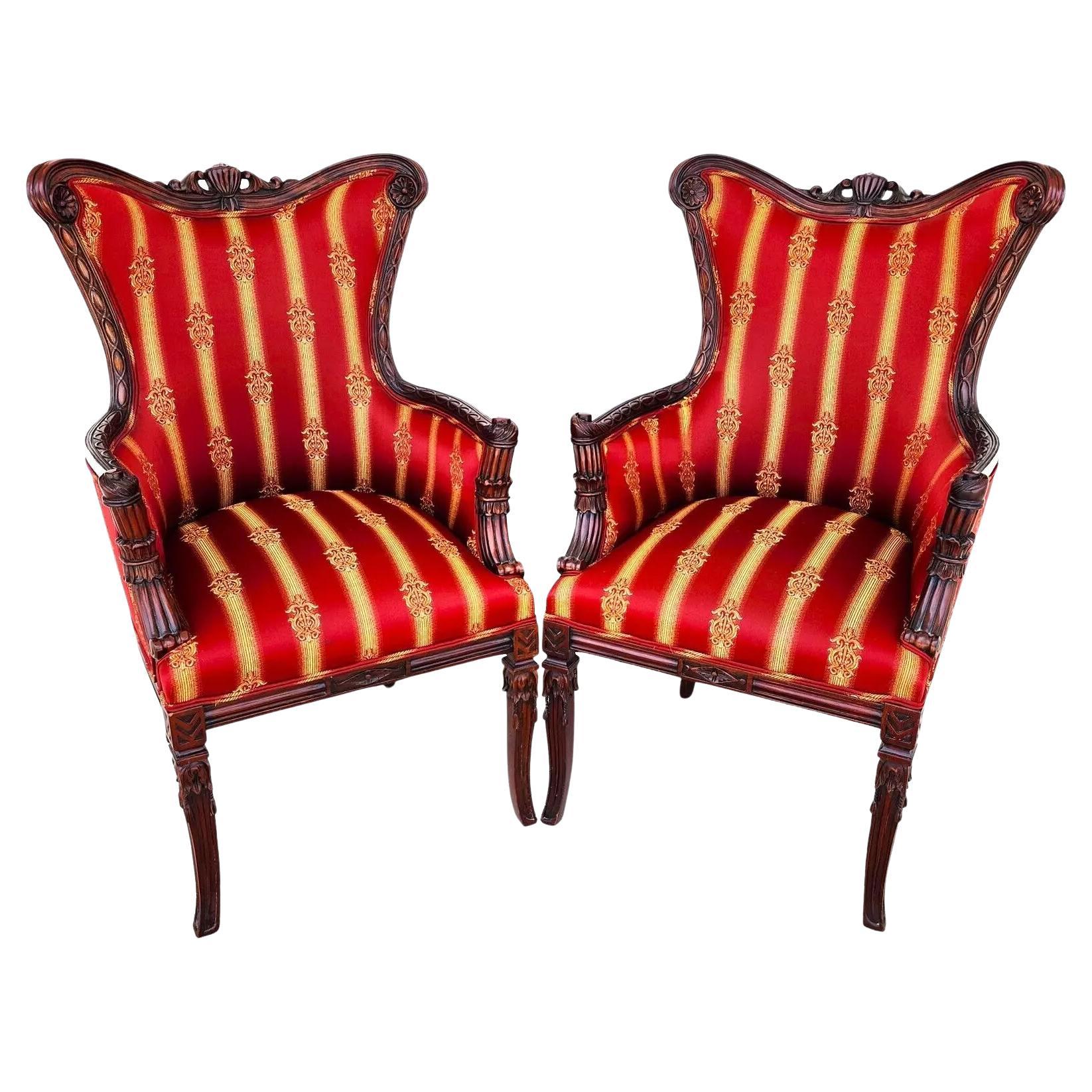 Pareja de Sillas Wingback Estilo Napoleón III