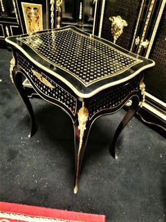Napoleon III Table in Boulle Style Marquetry, 19th Century