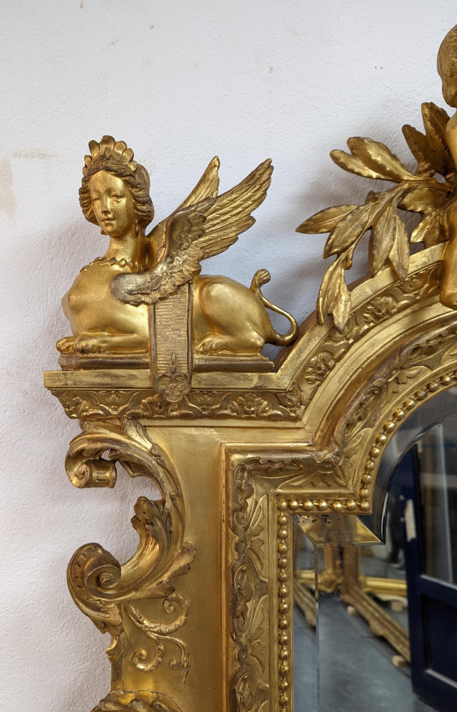 Napoleon III Trumeau with Putti and Sphinges In Good Condition In SAINT-OUEN-SUR-SEINE, FR