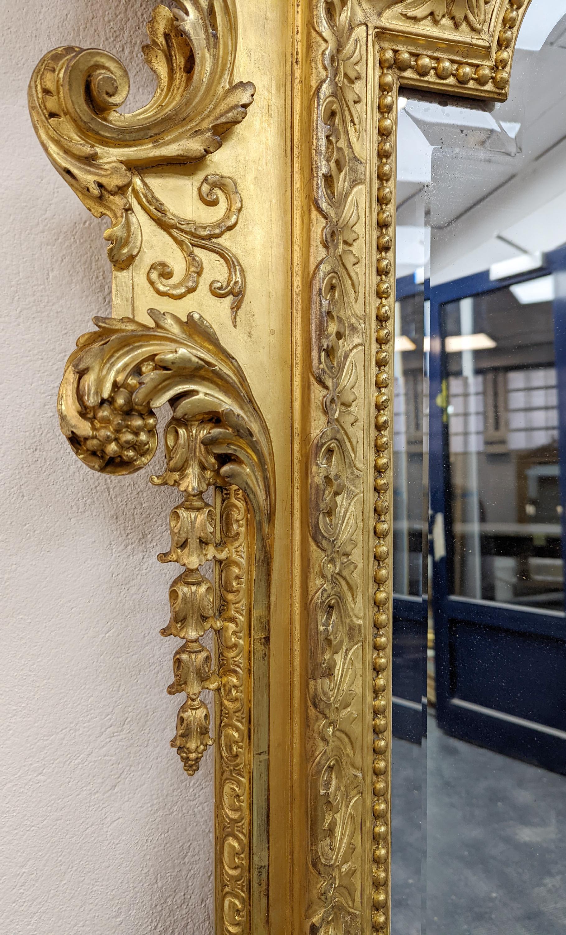 Giltwood Napoleon III Trumeau with Putti and Sphinges