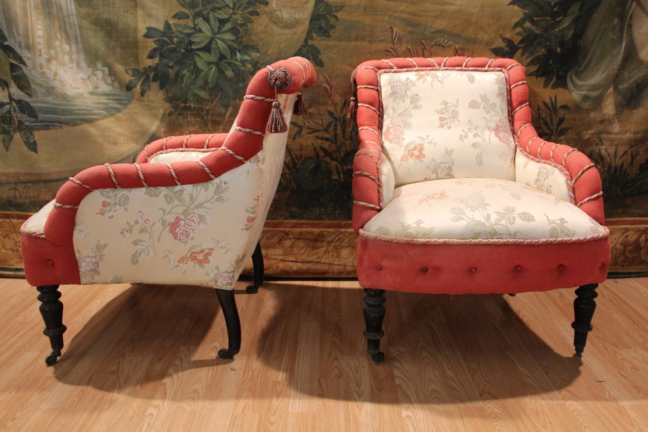 Napoleon III gepolstertes Wohnzimmer (Holz) im Angebot