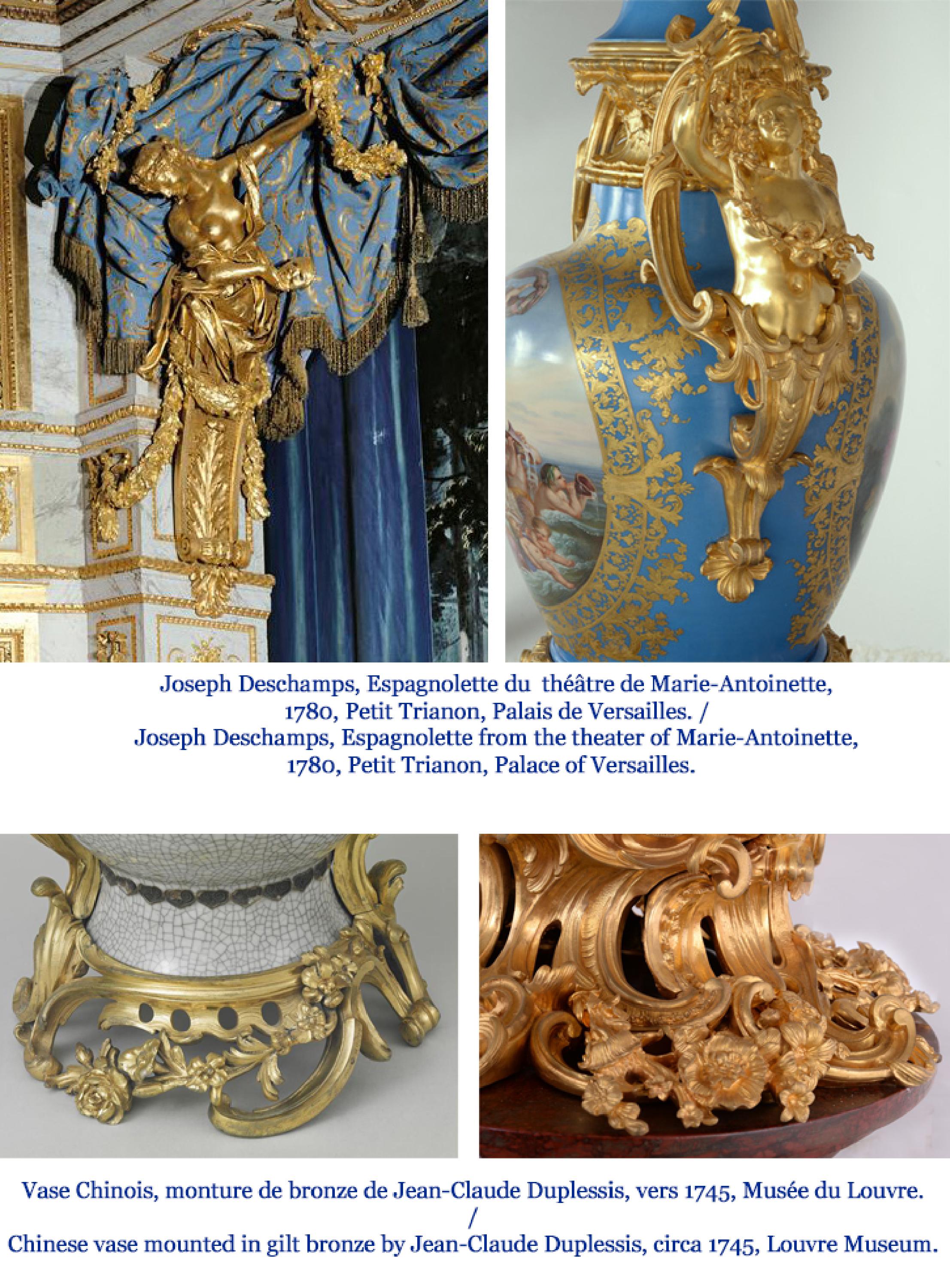 Doré Vase Napoléon III en porcelaine de Paris monté en bronze doré avec Espagnolette en vente