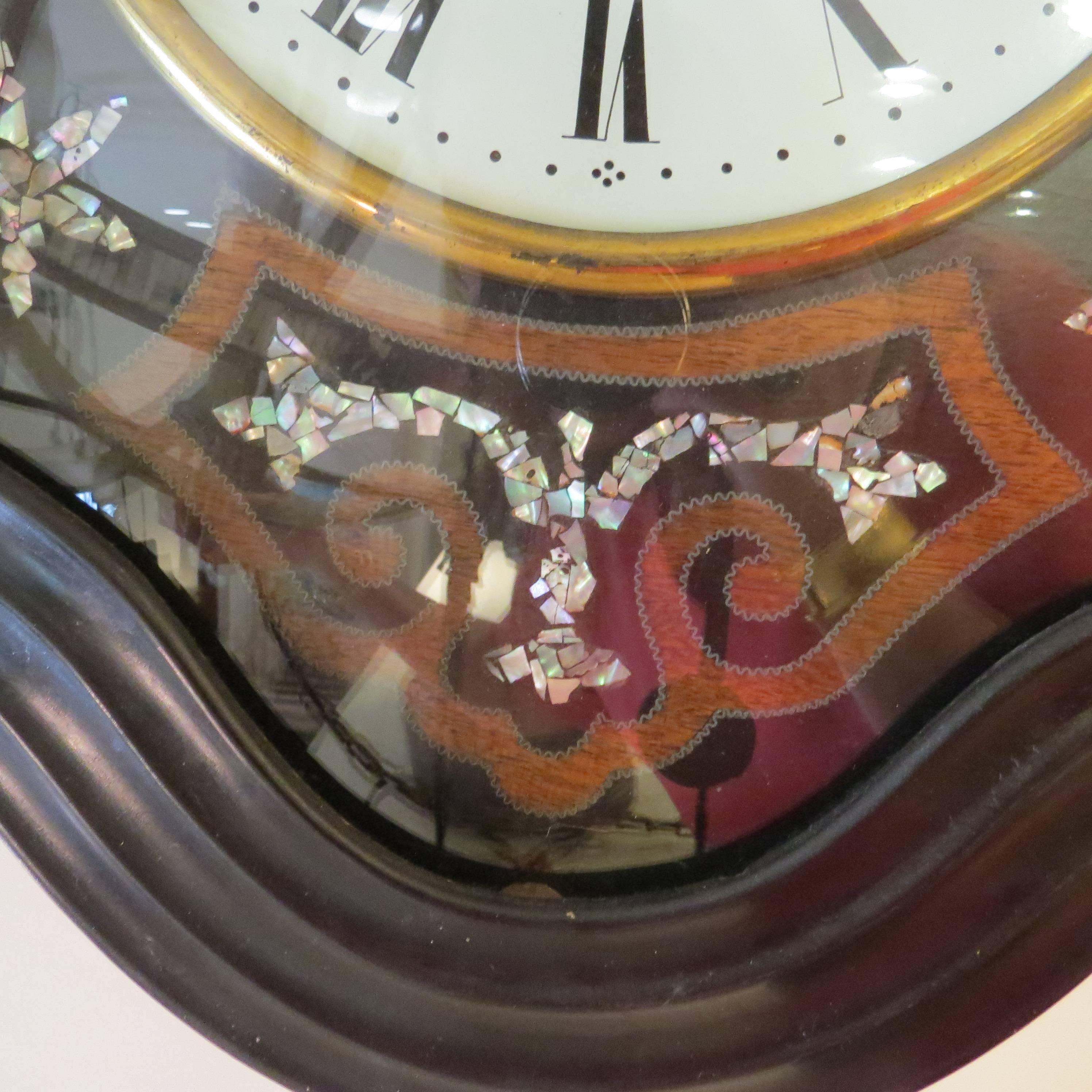 French Napoleon III Wall Clock Case with Quartz Movement For Sale