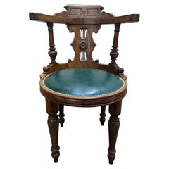 Napoleon III walnut office armchair