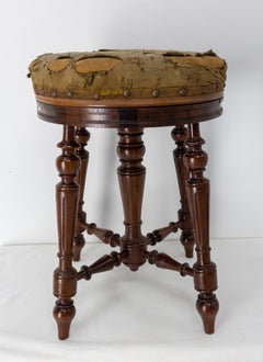 Napoleon III Walnut Piano Stool French, circa 1880