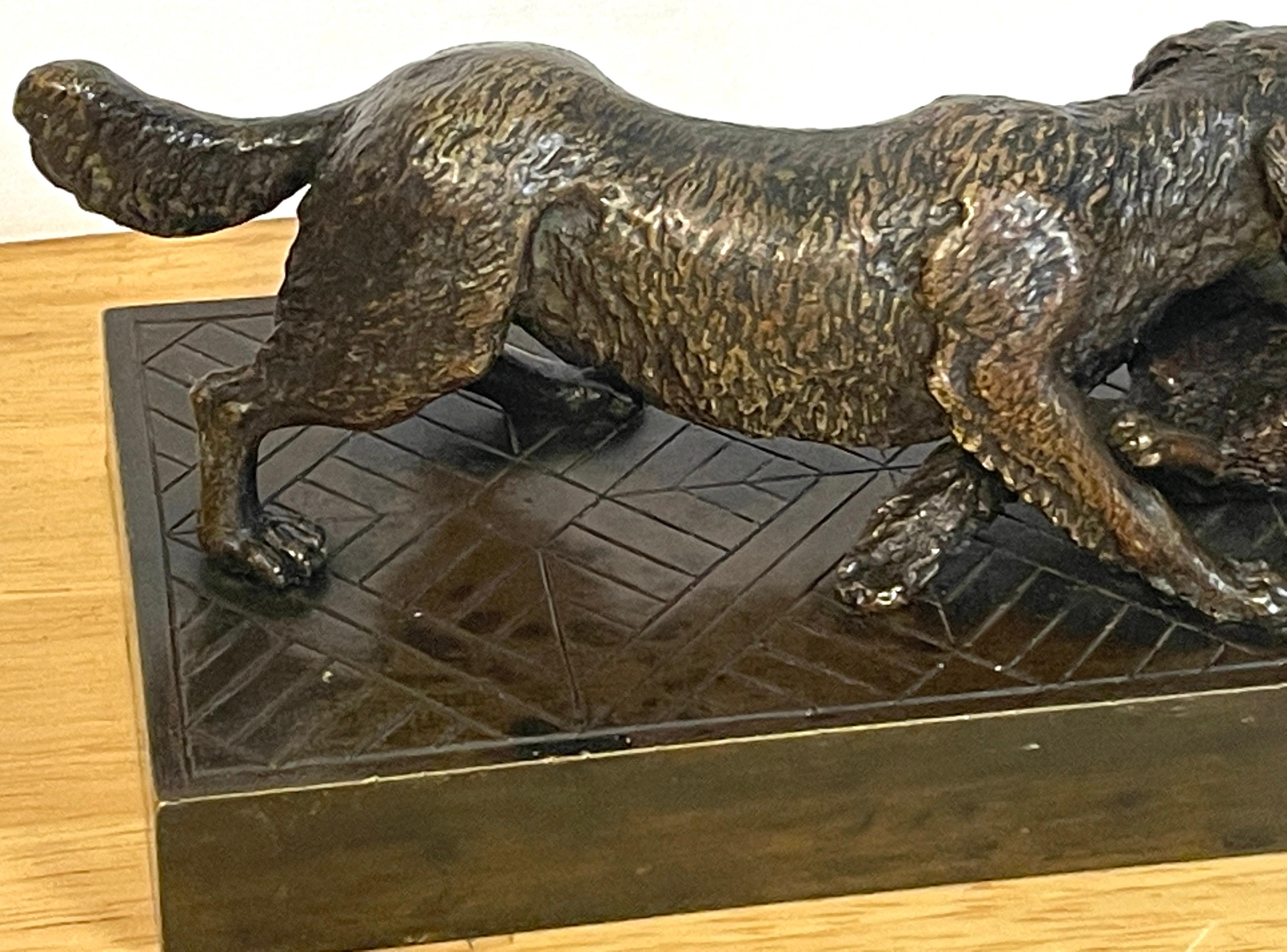 Napoleon III Whimsical Bronze of a Playful Dog & Cat For Sale 1