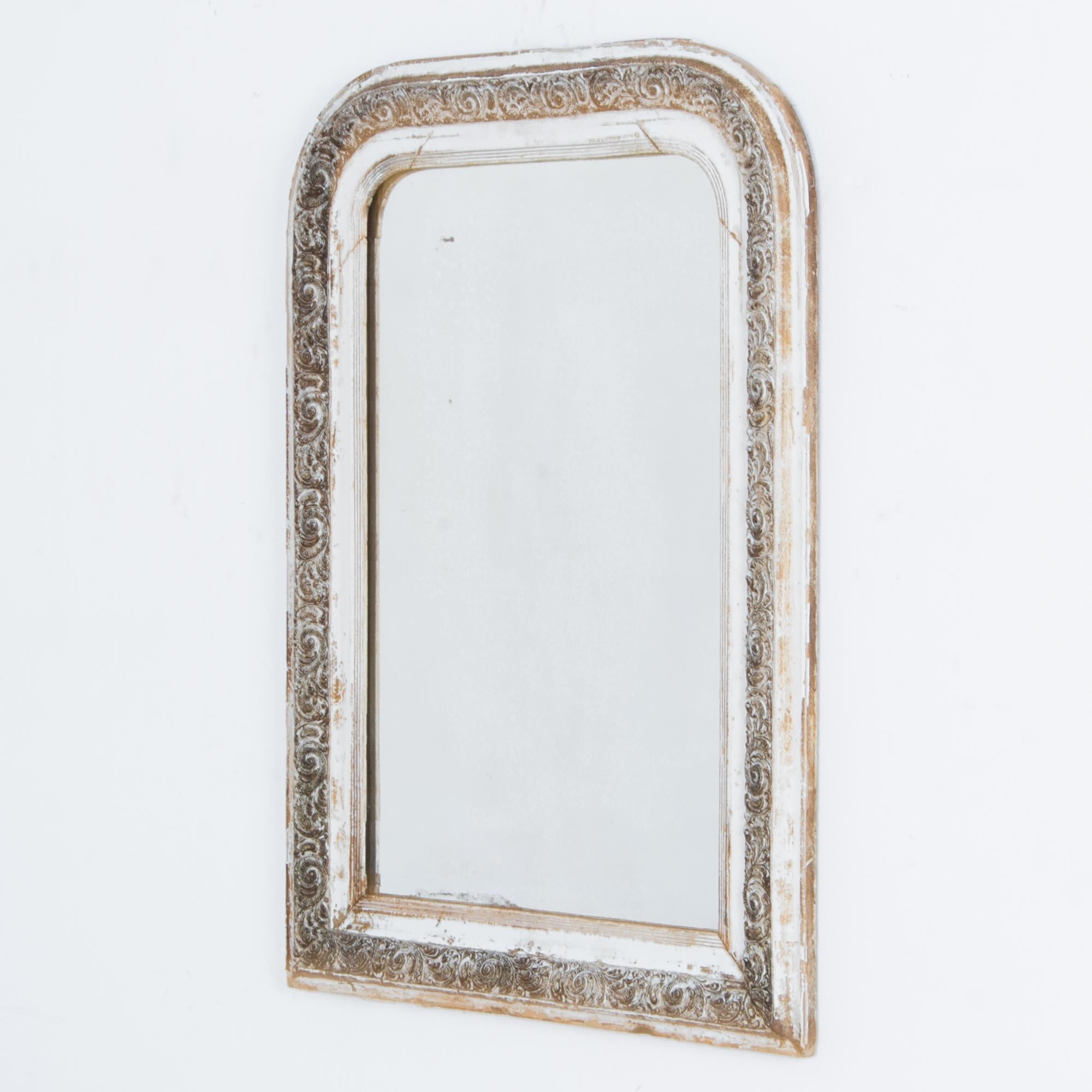 Louis Philippe Napoleon III White and Gold Patinated Mirror