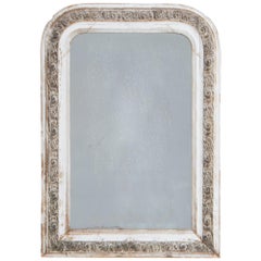Miroir patiné blanc et or Napoléon III