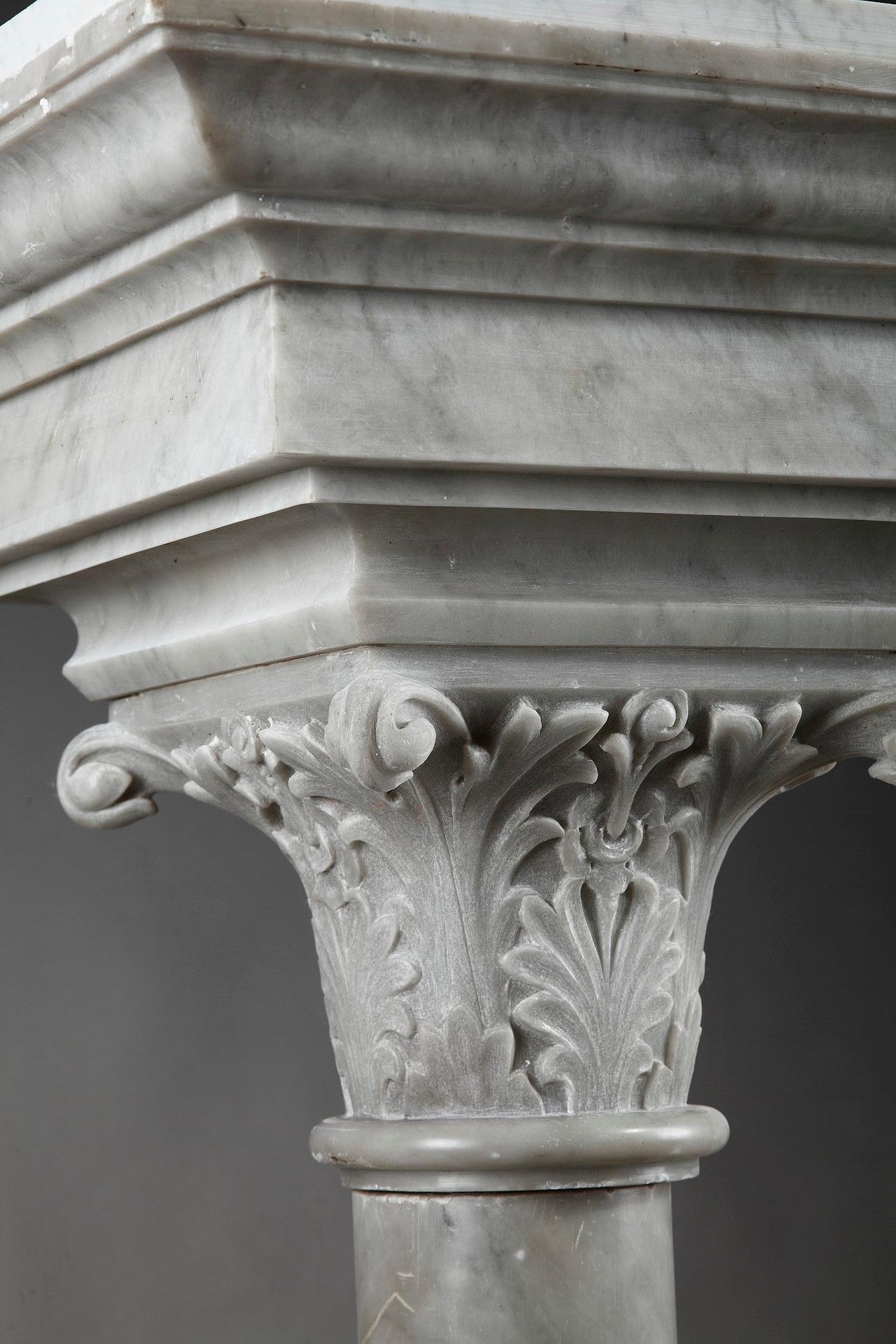 Napoleon III White Marble Column Pedestals 6