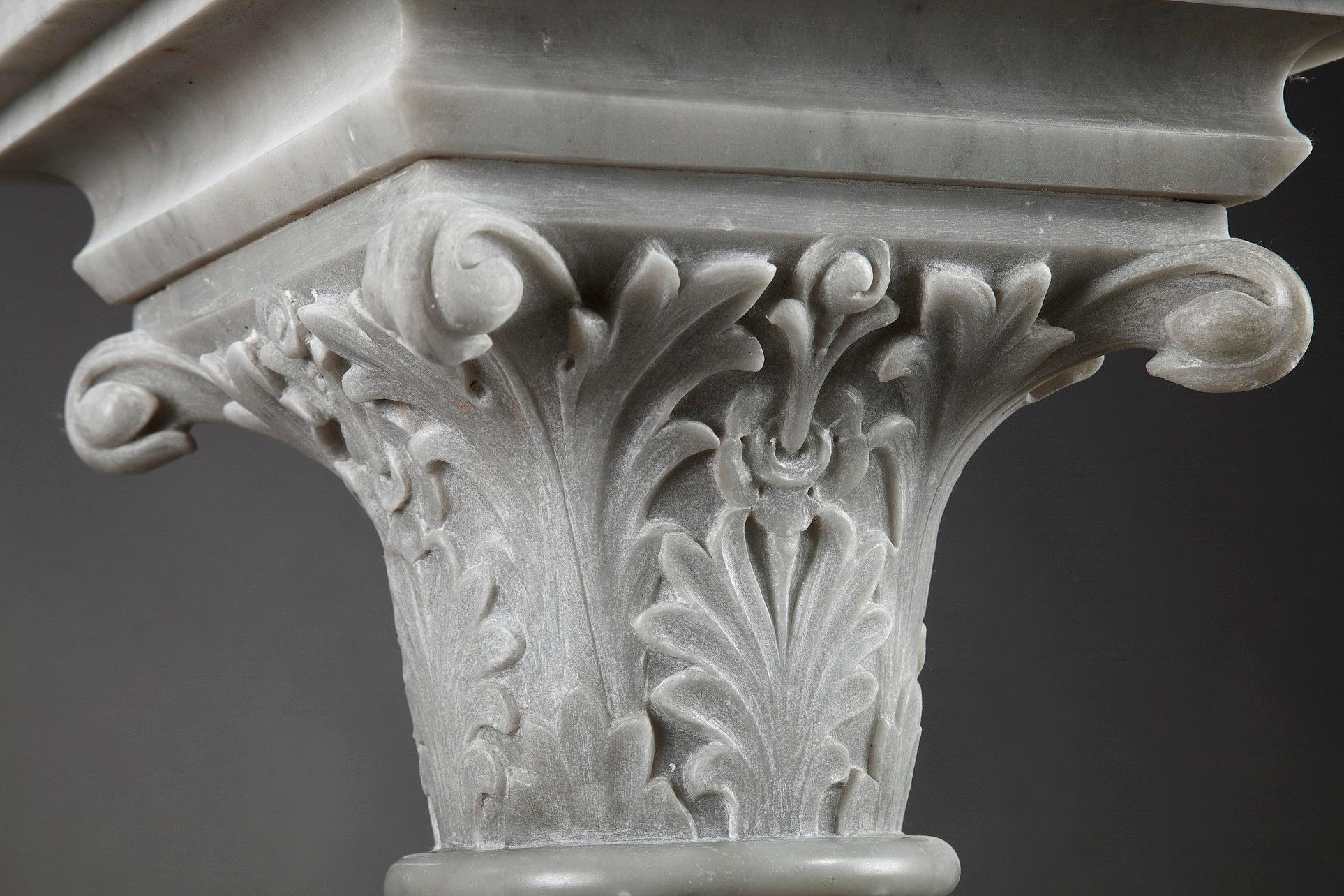 Napoleon III White Marble Column Pedestals 7